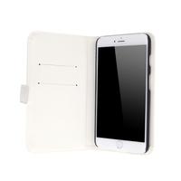 Fashion Card Holder Wallet Leather Case Flip Stand Cover for iPhone 6 Plus White