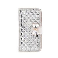 Fashion Flip PU Leather Bling Wallet Bowknot Rhinestone Diamond Protective Case Cover with Card Holder String for iPhone 6 4.7\