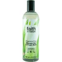faith in nature fragrance free shower gelfoam bath 400ml