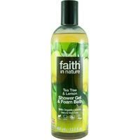 faith in nature shower gel bath foam lemon tea tree 400ml