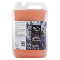 Faith In Nature Lavender & Geranium Shower Gel & Bath Foam - 5L