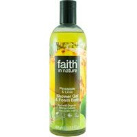 faith in nature shower gel foam bath pineapple lime 400ml