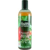 Faith In Nature Pomegranate & Rooibos Shower Gel & Foam Bath 400ml