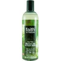 faith in nature tea tree shower gel bath foam 400ml