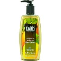 faith in nature organic handwash grapefruit orange 300ml