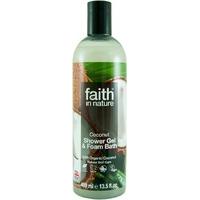 faith in nature shower gel foam bath coconut 400ml