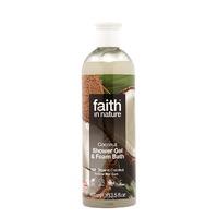 faith in nature coconut shower gel foam bath 400ml 400ml