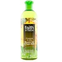 faith in nature pineapple lime shower gel foam bath 400ml