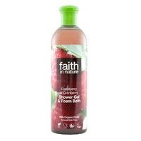 faith in nature raspberry cranberry shower gel bath foam 400ml