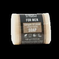 faith in nature for men ginger lime soap 100g 100g green