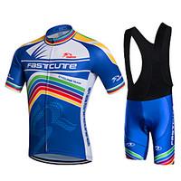 fastcute Cycling Jersey with Bib Shorts Men\'s Short Sleeve Bike Bib Shorts Shorts Shirt Sweatshirt Jersey Bib Tights Jacket TopsQuick Dry