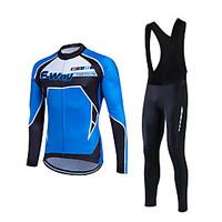 fastcute cycling jersey with bib tights mens long sleeve bike clothing ...