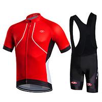 fastcute Cycling Jersey with Bib Shorts Men\'s Short Sleeve Bike Bib Shorts Shorts Shirt Sweatshirt Jersey Bib Tights Jacket TopsQuick Dry