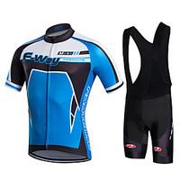 fastcute Cycling Jersey with Bib Shorts Men\'s Short Sleeve Bike Bib Shorts Shorts Shirt Sweatshirt Jersey Bib Tights Jacket TopsQuick Dry