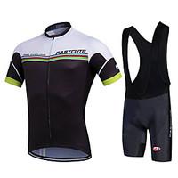 fastcute Cycling Jersey with Bib Shorts Men\'s Short Sleeve Bike Bib Shorts Shorts Shirt Sweatshirt Jersey Bib Tights Jacket TopsQuick Dry