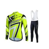 fastcute Cycling Jersey with Bib Tights Women\'s Men\'s Unisex Long Sleeve BikeJersey Tights Bib Tights Pants/Trousers/Overtrousers