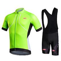 fastcute Cycling Jersey with Bib Shorts Men\'s Short Sleeve Bike Bib Shorts Shorts Shirt Sweatshirt Jersey Bib Tights Jacket TopsQuick Dry