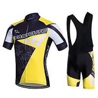 fastcute Cycling Jersey with Bib Shorts Men\'s Short Sleeve Bike Bib Shorts Shorts Shirt Sweatshirt Jersey Bib Tights Jacket TopsQuick Dry