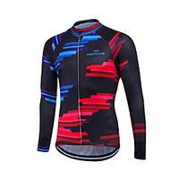 fastcute Cycling Jersey Women\'s Men\'s Unisex Long Sleeve Bike Sweatshirt Jersey TopsQuick Dry Front Zipper Breathable Soft YKK Zipper