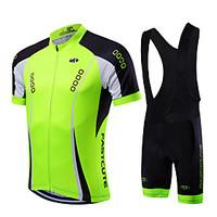 fastcute Cycling Jersey with Bib Shorts Men\'s Unisex Short Sleeve Bike Clothing SuitsQuick Dry Front Zipper Wearable Breathable