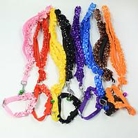 Fashion lace lacework Pet Traction Rope dog collar cat dog harness Pet Christmas accessories Pet Supplies Wholesale sales Width 1.0