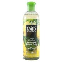 faith in nature lemon tea tree shower gel bath foam