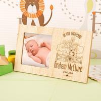 Farm Animals Wooden Christening Frame for Boy or Girl