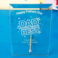 fathers day glass plaque