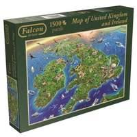 Falcon De Luxe Map of Great Britain and Ireland 1500 Pieces