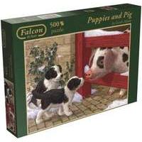 Falcon de Luxe Puppies and Pig Jigsaw Puzzle