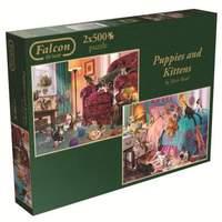 Falcon de Luxe Puppies and Kittens Jigsaw Puzzle (2x500pcs)