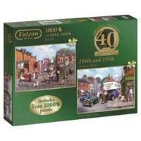 Falcon de luxe 40th Anniversary 40s and 50s Jigsaw Puzzles (2 x 1000-Piece)