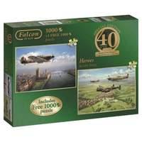 falcon de luxe 40th anniversary heroes jigsaw puzzles 2 x 1000 piece