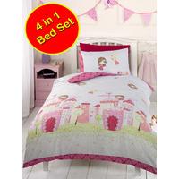 Fairy Castle 4 in 1 Junior Bedding Bundle (Duvet + Pillow + Covers)