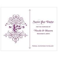 Fanciful Monogram Save The Date Card