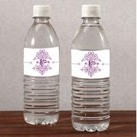 Fanciful Monogram Water Bottle Label