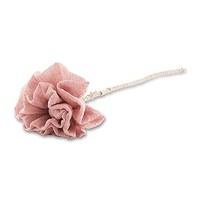 Fabric Ruffle Flower on a Single Wire Stem - Large - Vintage Pink