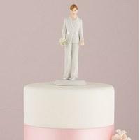 Fashionable Bride And Groom Mix & Match Cake Toppers - Fashionable Bride in Elegant Pants Suit