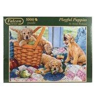 falcon de luxe playful puppies jigsaw puzzle 1000 pieces