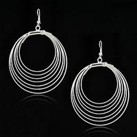Fashion Gypsy Style Antique Silver Multi Circles Big Hoop Earring