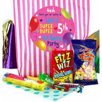 fabulous personalised girls party bags pink stripes