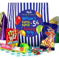 fabulous personalised party bags for boys blue stripes