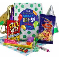fabulous personalised party bags for boys green polka