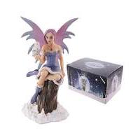 Fantasy Snow Fairy and Owl Figurine