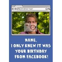 Facebook Reminder | Photo Birthday Card