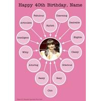 Fabulous Photo 40th Birthday Card