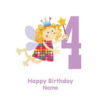 fairy 4 childrens birthday card
