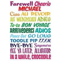 farewell cheerio personalised bon voyage card