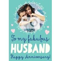 Fabulous Husband | Photo Anniversary Card | SCR1007