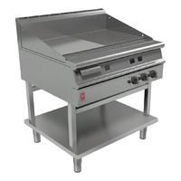 falcon dominator plus 900mm wide half ribbed griddle on fixed stand na ...